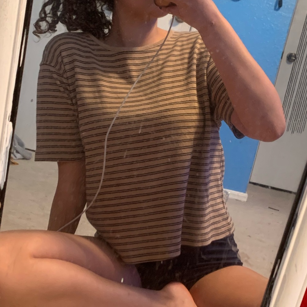 Light Brown & Black vintage striped shirt
